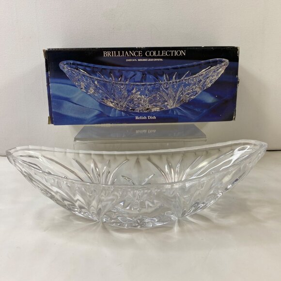 Marquis by Waterford Brilliance Collection Oval Crystal Relish Dish Vintage - Picture 1 of 12